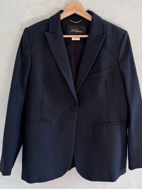 NWT Les Copains - Black Wool Blend Peak Lapel Blazer IT 48 / US 12